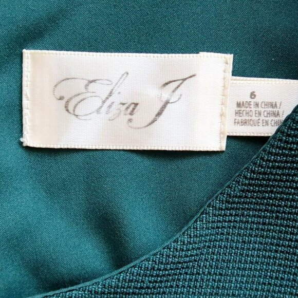 Eliza J. Green Knit Tiered Ruffle Long Sleeve Mini Dress Size 6 - Picture 10 of 13